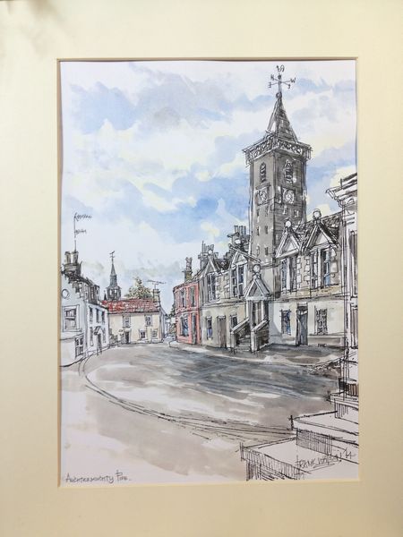 Frank Watson - Auchtermuchty Village Square Hand Finished A3 Print